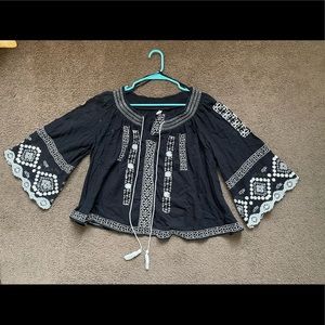 Black peasant blouse
